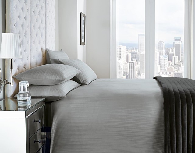 Genova Silver Grey Bedding Set King 1400500603 Sateen Stripe Silver Grey King Size 200tc 100 Cotton Duvet Comforter Cover