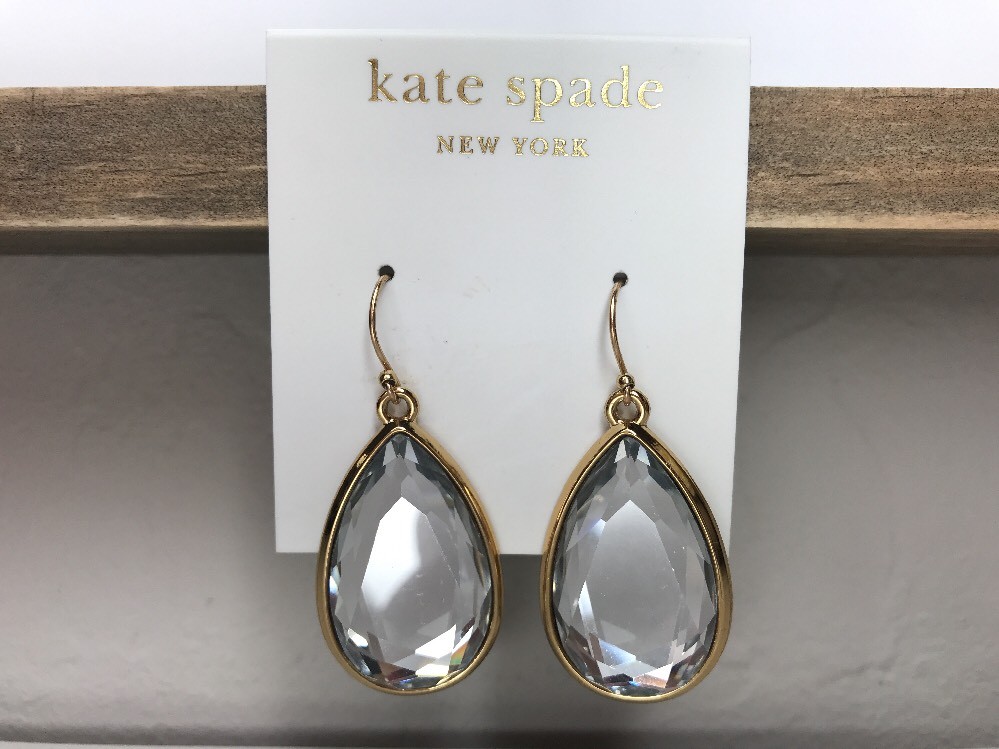 Kate Spade Day Tripper Crystal Teardrop Chandelier Earrings 14k Gold Picture 1 Of 5