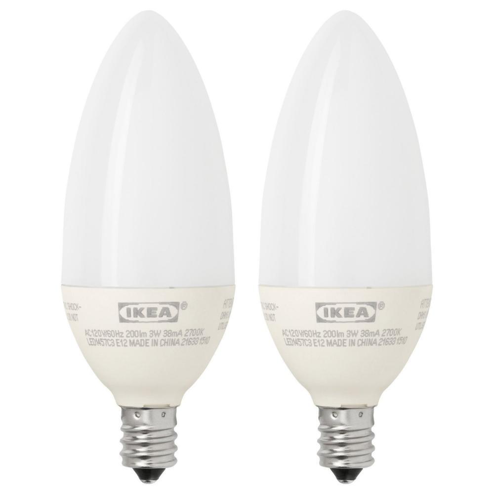 Ikea E12 Led Light Bulb 2 Pack 200 Lumen 3 Watt Candle Picture 1 Of