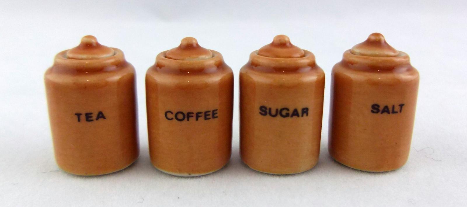 Melody Jane Dolls Houses Miniature Kitchen Terracotta Canister Set Picture 1 Of 2