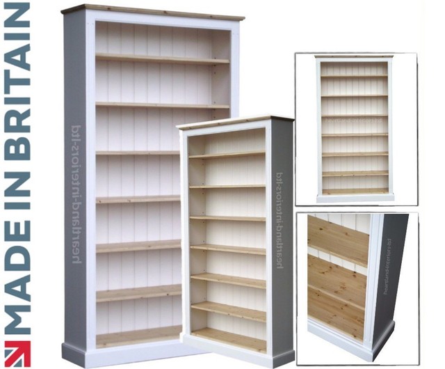 White Hardwood Bookcase Home Design Ideas Large Solid Bookcase 198cm Tall White Painted Adjule Display