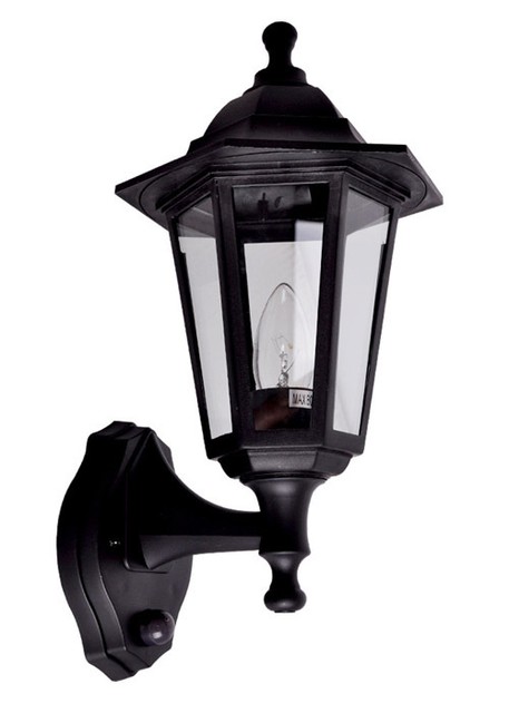 Traditional Style Black Outdoor Security Pir Motion Sensor Ip44 Class 2 Double Insulated Light Outdoor Pir Sensor Ip44 Rated 088455