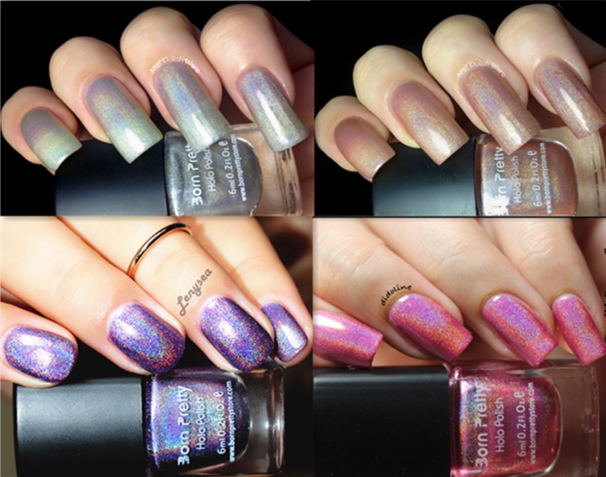 4pcs Set Born Pretty Holographic Holo Glitter Nail Polish Hologram Picture 1 Of 6