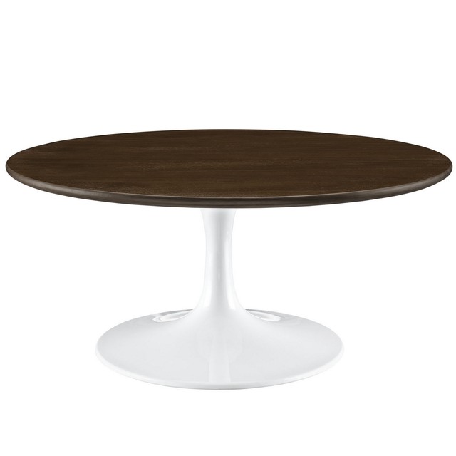 Modway Furniture Lippa 36 Inch Coffee Table Walnut Eei 1653 Lippa Modern 36 Round Walnut Coffee Table With Lacquered Finish
