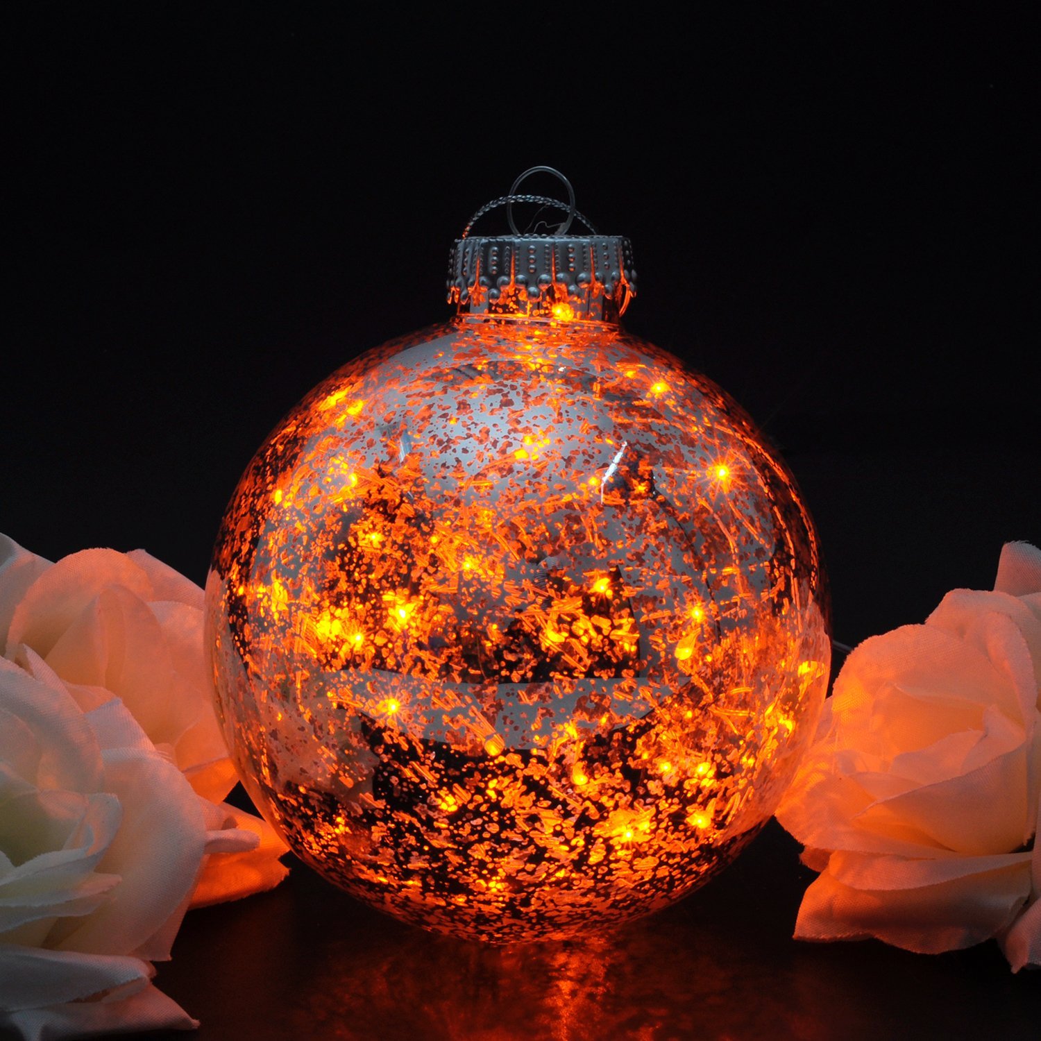 Micro Led String Lights Battery Powered Set Of 4 Orange Mini 3