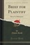 NEW Brief for Plaintiff: Bacon Vs; Shakespeare (Classic Reprint) by Edwin Reed