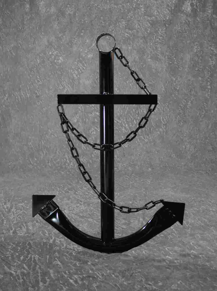 Black Anchor Wall Decor 3 Metal Handmade Nautical Outdoor Yard Picture 1 Of 2