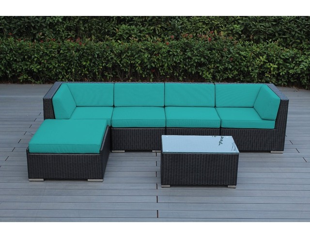 Ohana 6piece Outdoor Wicker Patio Furniture Sectional Conversation Ohana 6piece Outdoor Wicker Patio Furniture Sectional Conversation Set Turquoise