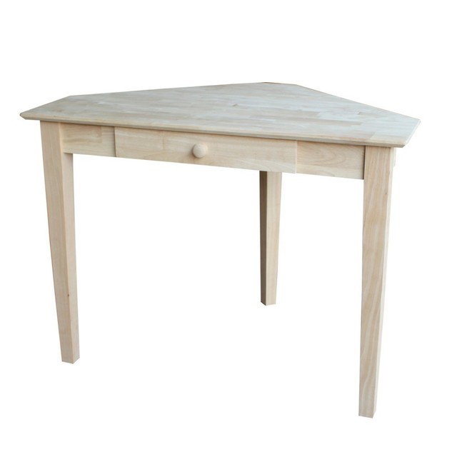 International Concepts Unfinished Corner Computer Desk International Concepts Corner Computer Desk Whitewash Unfinished
