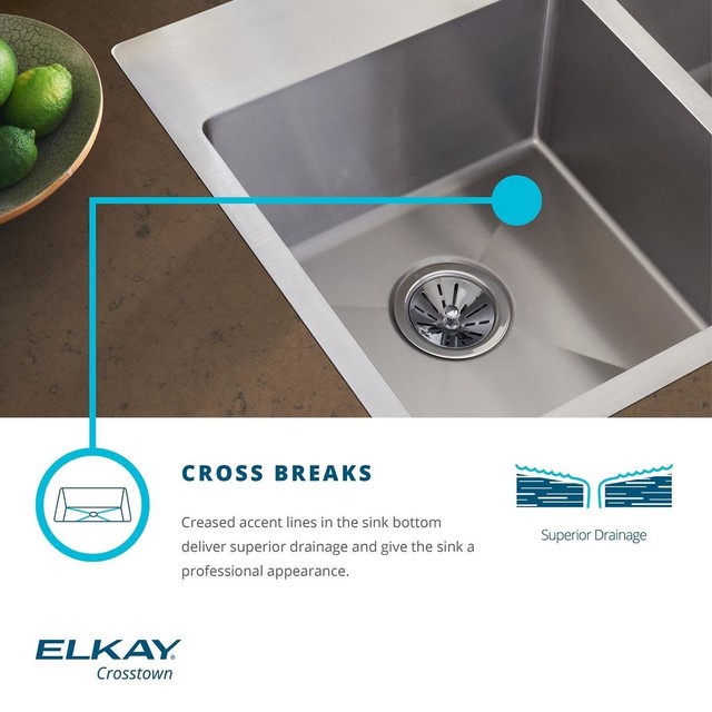 Elkay Crosstown Ectru35179 Single Bowl Undermount Stainless Steel Elkay Crosstown 37 X 19 Undermount Kitchen Sink