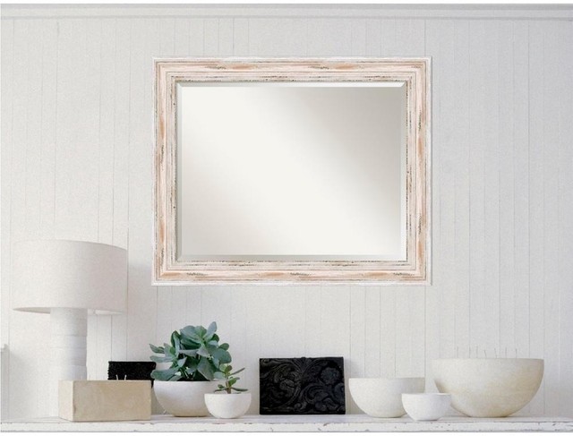 Amanti Art Alexandria Whitewash Wall Mirror Large Ebay Amanti Art Wall Framed Mirror White Wash Wood 33 X 27 In Distressed Home Decor