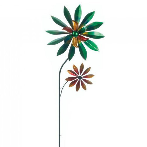 Outdoor Metal Wildflower or Dahlia Windmill Garden Yard Spinners ... Outdoor Metal Wildflower or Dahlia Windmill Garden Yard Spinners ...