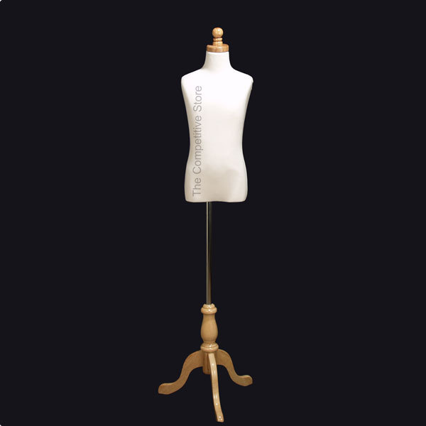 Kids 9 10 Years Cream Child Jersey Mannequin Dress Form With Natural 3