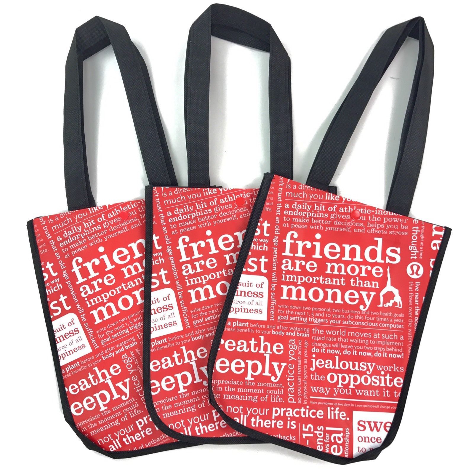 Lululemon Manifesto Small Reusable Tote Bag Carryall Gym Ebay Set Of 3 New Lululemon Manifesto Small Reusable Tote Bags Carryall Gym Bag