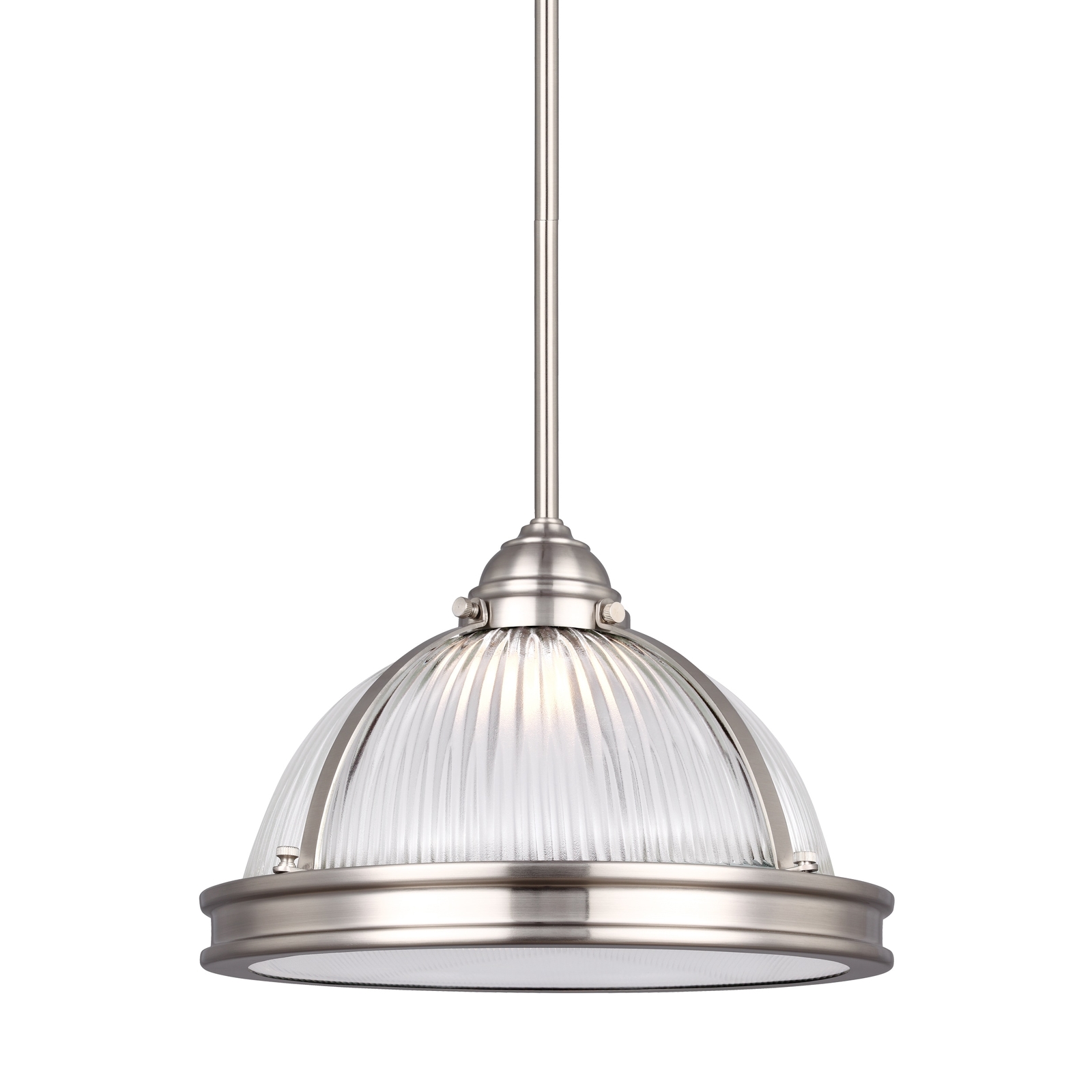 Sea Gull Lighting Pratt Street Brushed Nickel 13 Inch Led Pendant Sea Gull Lighting Pratt Street Brushed Nickel 13 Inch Led Pendant With Clear Ribbed Gl Ebay