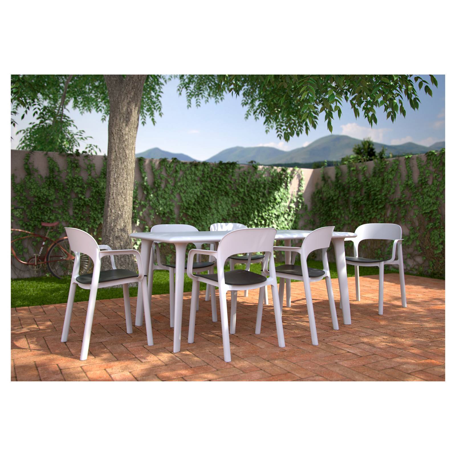 Resol Resin Dining Patio Table Rust Resistant Durable Weatherproof Brand New T