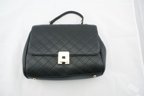 Calvin Klein Permanent Quilted Lamb Satchel Crossbody Black Gold Calvin Klein Permanent Quilted Lamb Satchel Black Gold Handbags