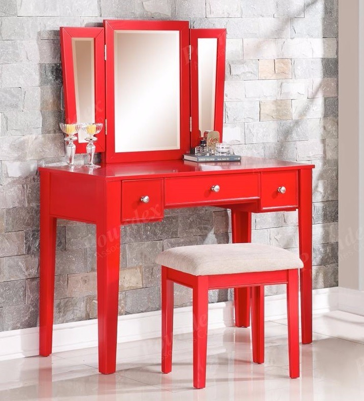 Poundex Furniture F4107 Vanity Set With Stool Picture 1 Of 2