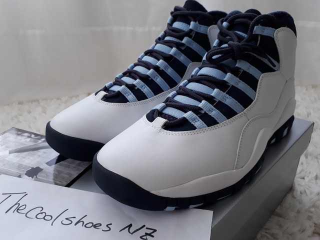 (NEW) 2005 Nike Air Jordan X 10 White/Obsidian-Ice Blue 310805-141 SZ 10 (NEW) 2005 Nike Air Jordan X 10 White/Obsidian-Ice Blue 310805-141 SZ 10