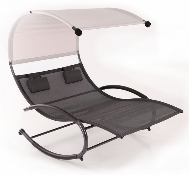 Belleze Double Chaise Rocker Patio Furniture Seat Chair Swing W Double Chaise Rocker Patio Furniture Seat Chair Canopy Pool Swing Steel