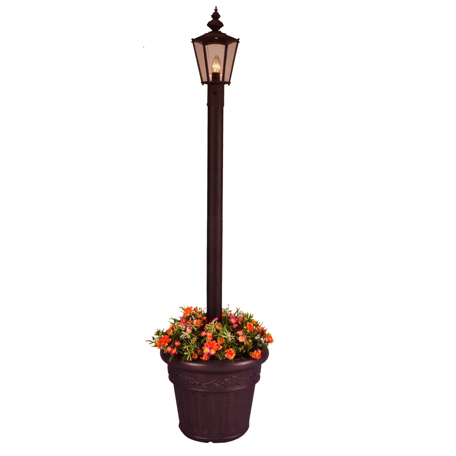 Patio Living Concepts White Cambridge Single Lantern With Planter Patio Living Concepts White Cambridge Single Lantern With Planter Lamp