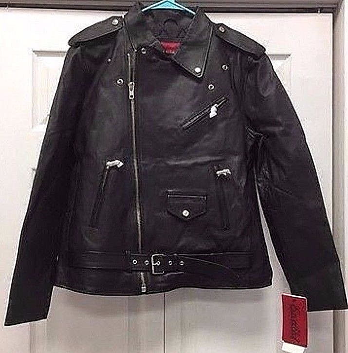 Excelled Men S Black Classic Style Leather Motorcycle Jacket Size Picture 1 Of 3