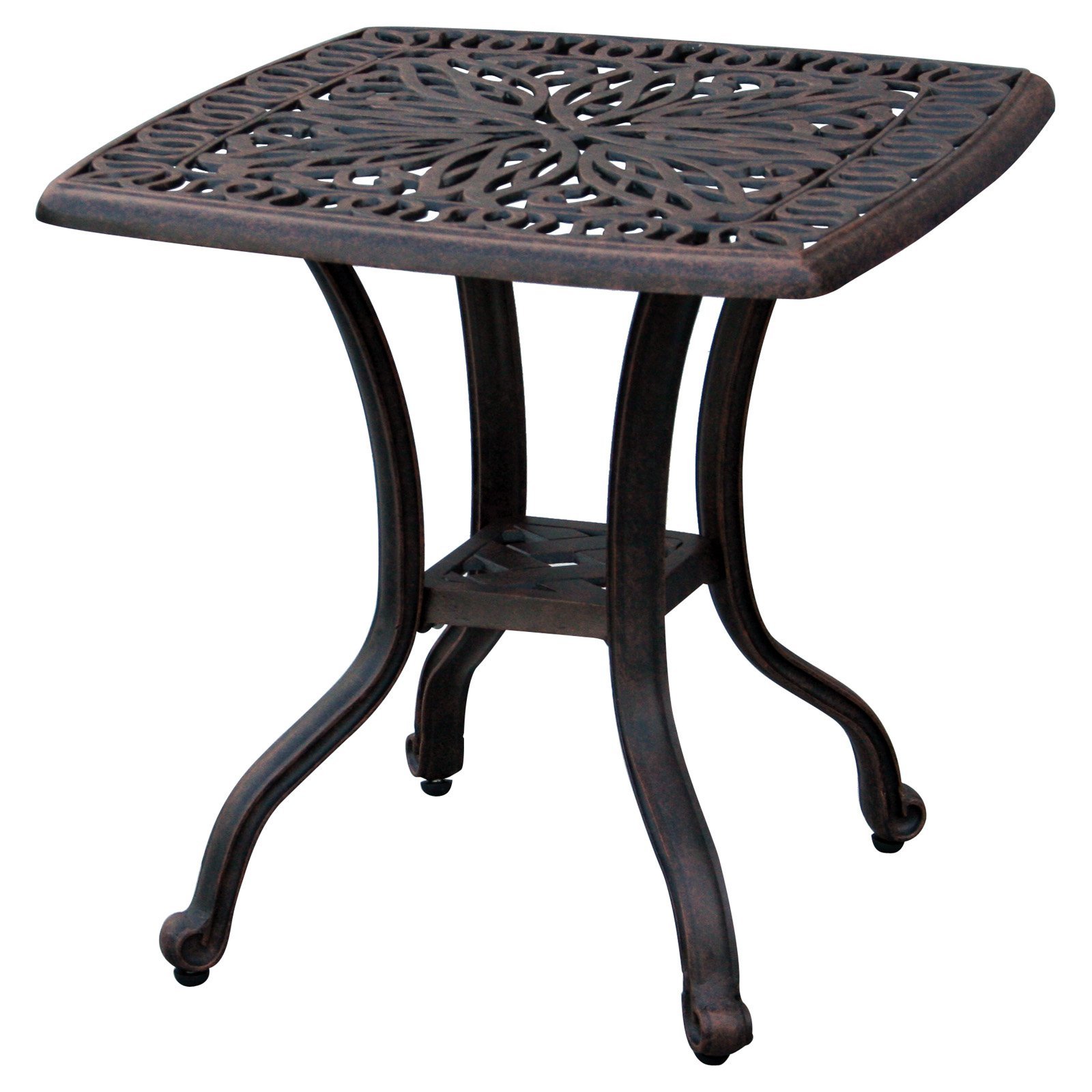 Patio End Table Furniture Cast Aluminum Elisabeth Accent Lawn Picture 1 Of 4