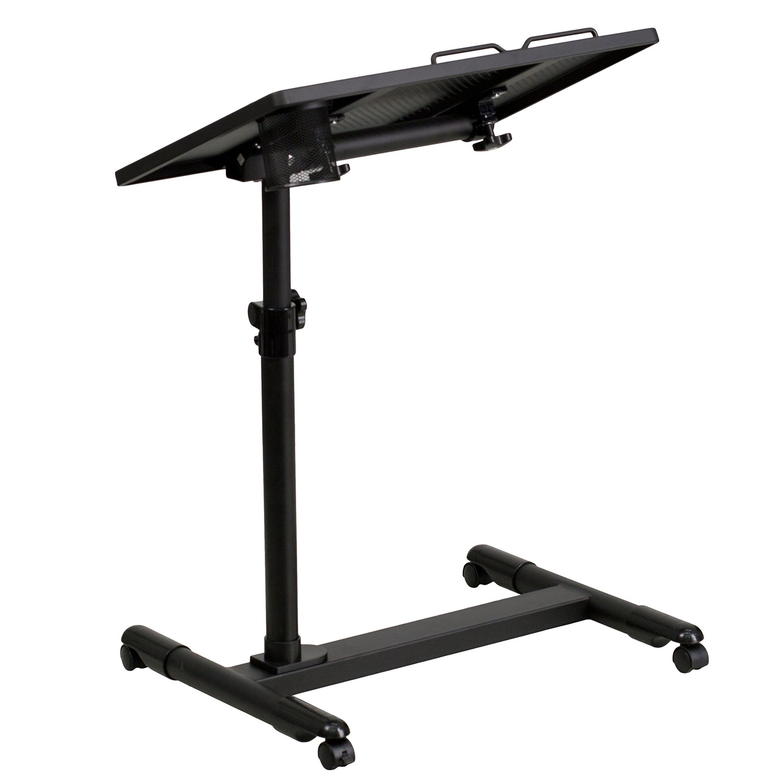 Flash Furniture Black Adjule Height Steel Mobile Computer Desk Brand New T