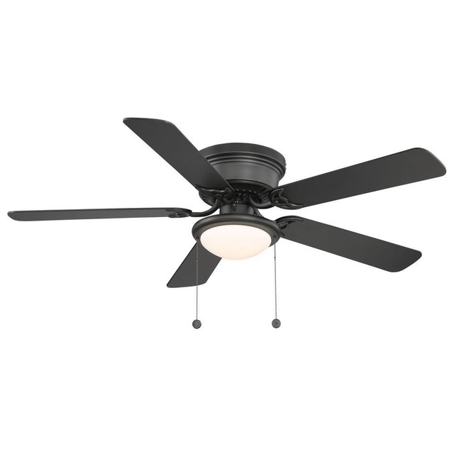 Hampton Bay Ceiling Fan Light Fixtures Reversible Flushmount Black Ceiling Fan W Light Low Profile 52in Flush Mount Frosted Glass Black Dry New