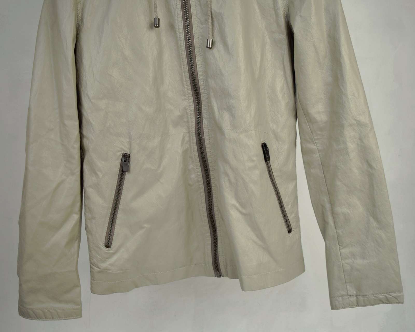 Zara Man Jacket Hoo Faux Leather M Mens 3