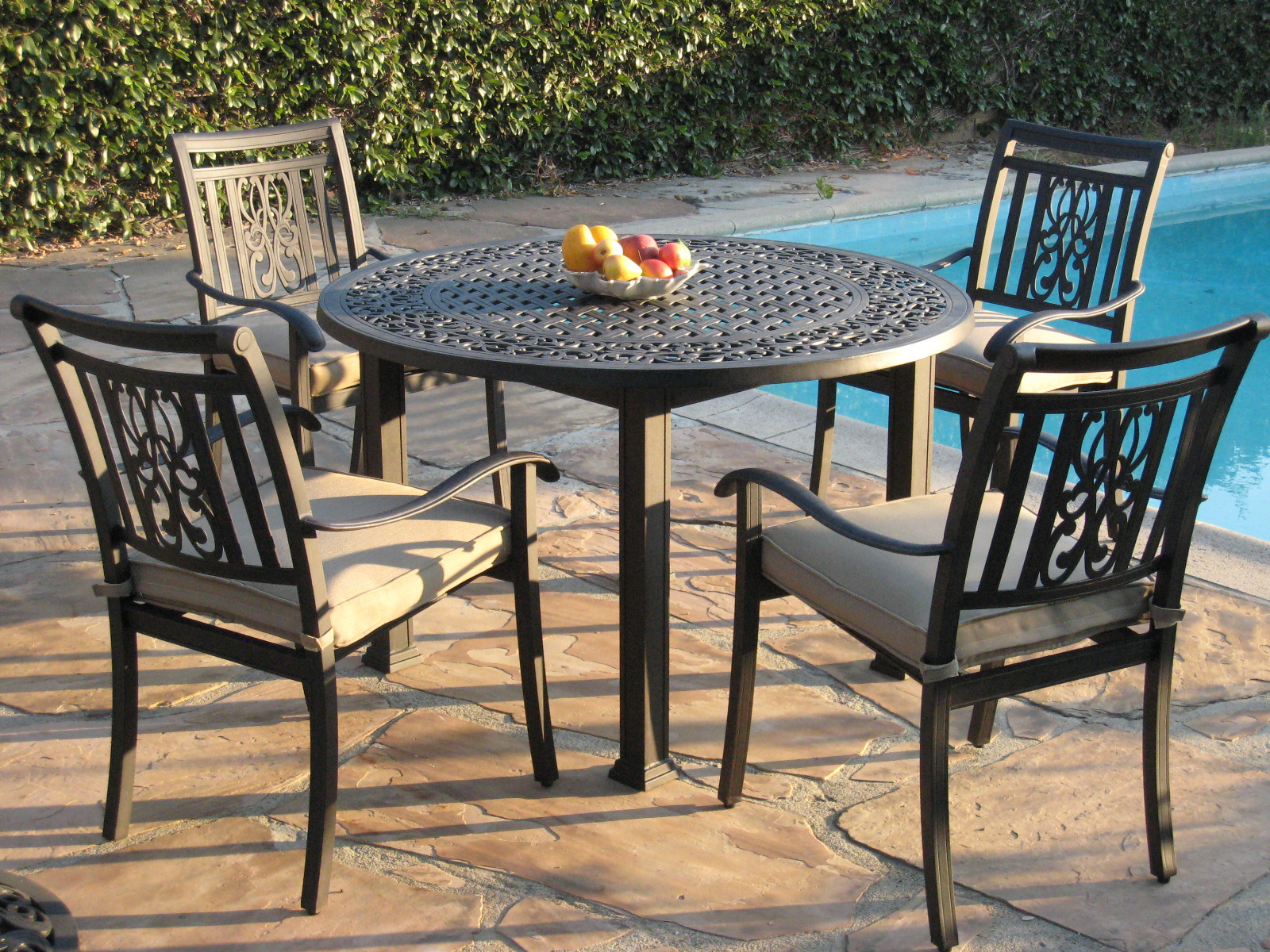 Cbm Outdoor Cast Aluminum Patio Furniture 5 Pc Dining Set A Cbm1290 Picture 1 Of 11