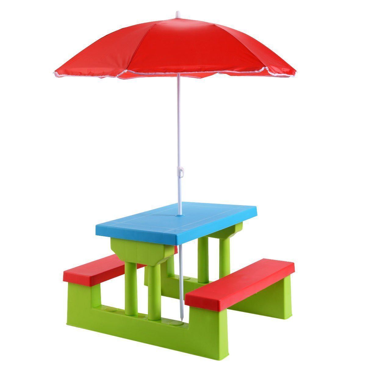 Portable Kids Children Picnic Table Set With Umbrella Outdoor Patio Picture 1 Of 9