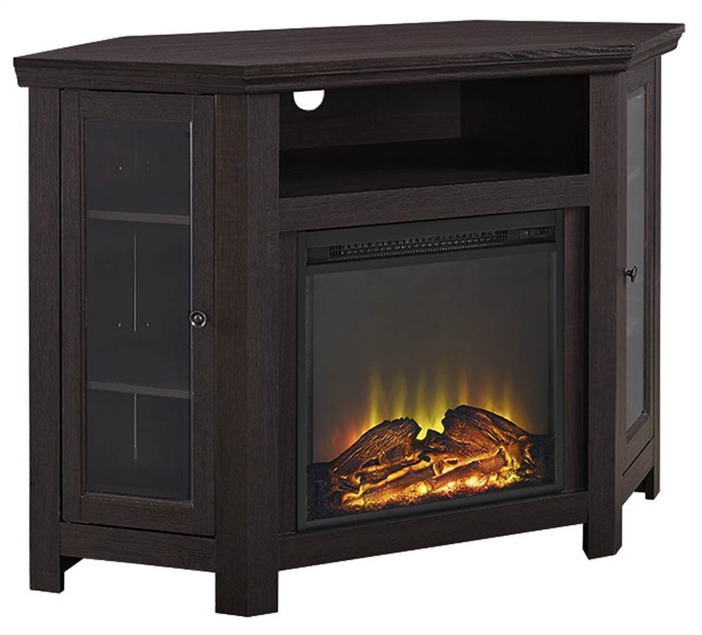 We Furniture 48 Corner Tv Stand Fireplace Console Espresso Brand New T