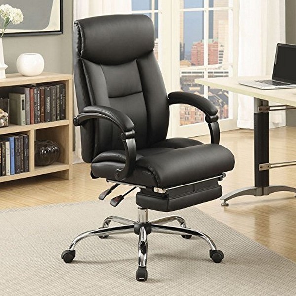 Coaster 801318 Black Leatherette Upholstery Adjule Office Chair Brand New Lowest Price