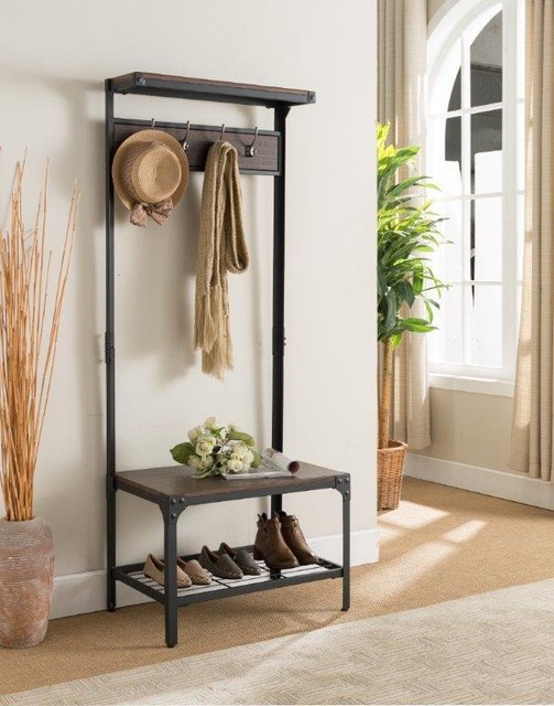 Coat Rack Ebay Mesmerizing Kings BRAND Furniture Antique Finish Entryway Hallway Bench With Coat Rack Ebay Mesmerizing Kings BRAND Furniture Antique Finish Entryway Hallway Bench With