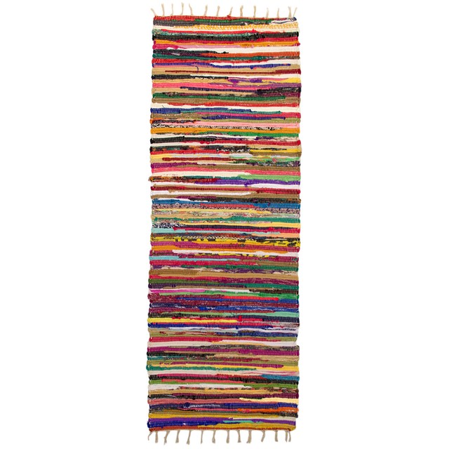 Chindi 2x6 Royal Fiesta Long Runner Area Rag Rug Colorful Striped Chindi 2x6 Royal Fiesta Long Runner Area Rag Rug Colorful Striped Braided Fabric
