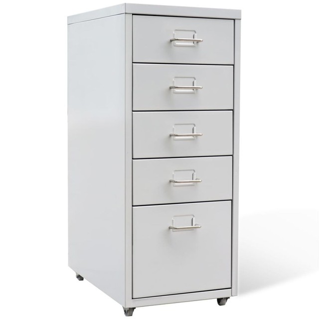 5 Drawer Metal Steel Filing Draw Cabinet Unit On Castor Office Metal Filing Cabinet Drawer Unit Freestanding Storage Office Bedroom Organizer
