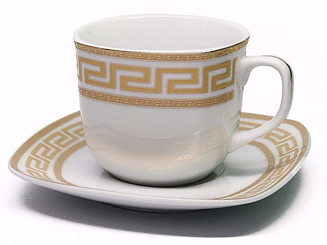 Euro Porcelain Coffee Tea Cup Saucer Set 24k Gold Service For 6 Res Content Global Inflow Inflowcomponent Technicalissues