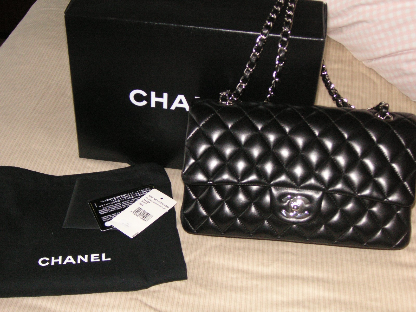 Reduced Authentic Chanel Classic 2 55 Shoulder Bag W Double Flap Picture 1 Of 12
