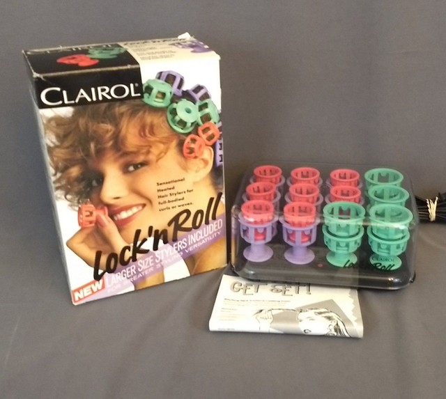 Clairol Lock N Roll 24 Hot Rollers Bt 3 Spoolies Sizes Curlers Nos Clairol Bt 3 Lock N Roll Hot Curlers Rollers Sizes With Box