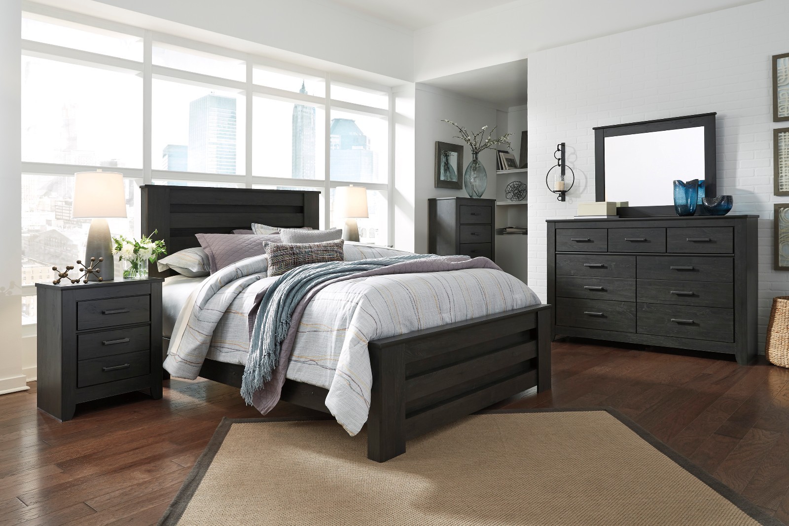 Ashley Furniture Brinxton 6 Piece Queen Black Casual Bedroom Set Picture 1 Of 7