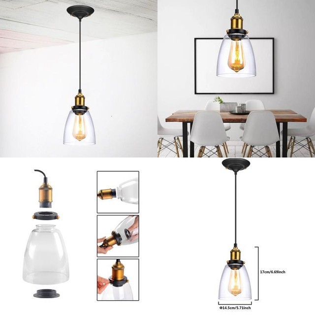 1 Pendant Light Fixture Gl Hand Kitchen Vintage Vintage Pendant Light Chandelier Lamp Shade Clear Gl Modern Design