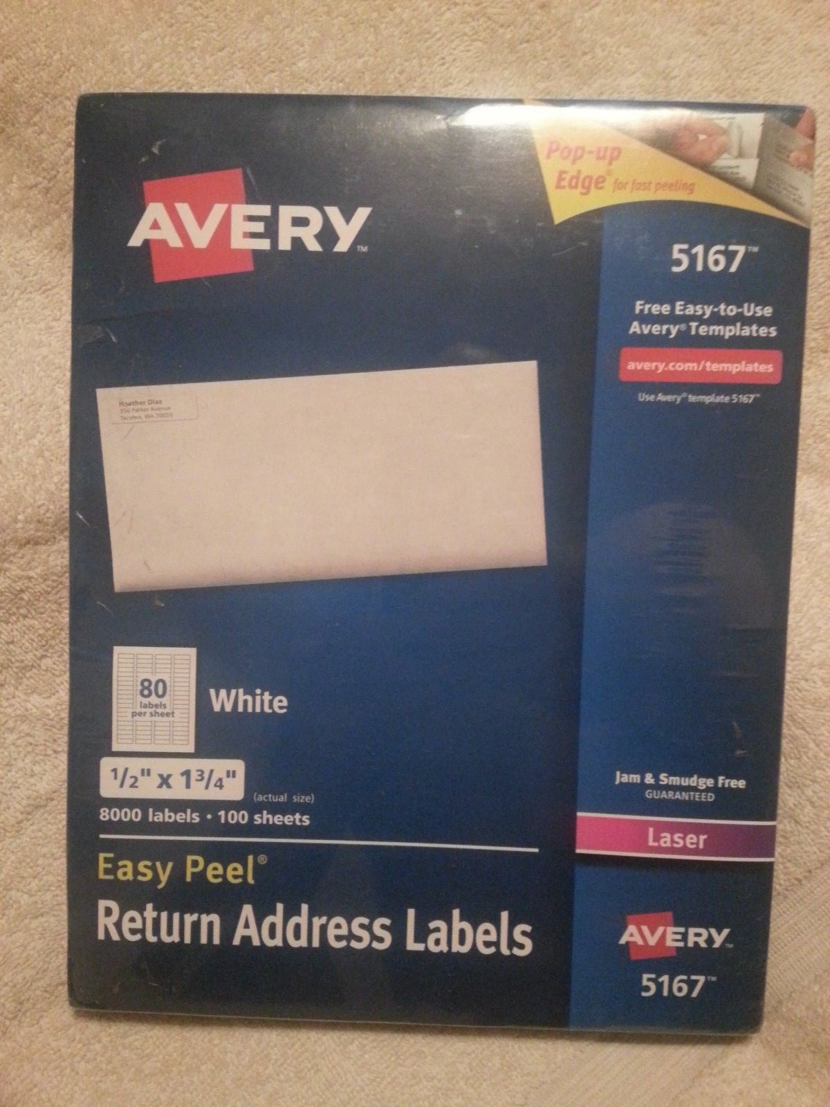 avery dennison ave 5167 easy peel address label 0 5 width x 1 75