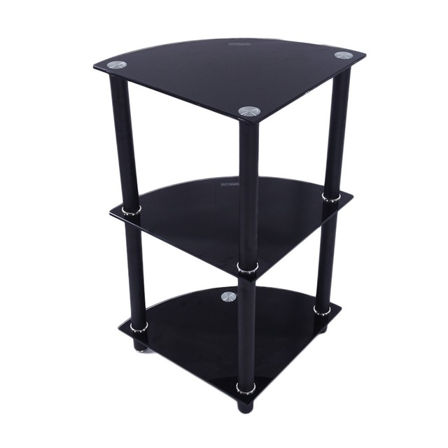 3 Tiers Tempered Glass Side Table Storage Stand Home Furniture 3 Tiers Tempered Glass Side Table Storage Stand Home Furniture Corner Organizer