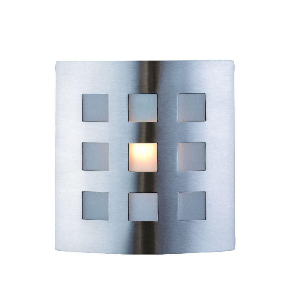 Hampton Bay Sonio 1 Light Brushed Nickel Wall Sconce Up To 5 Picture 1 Of 3