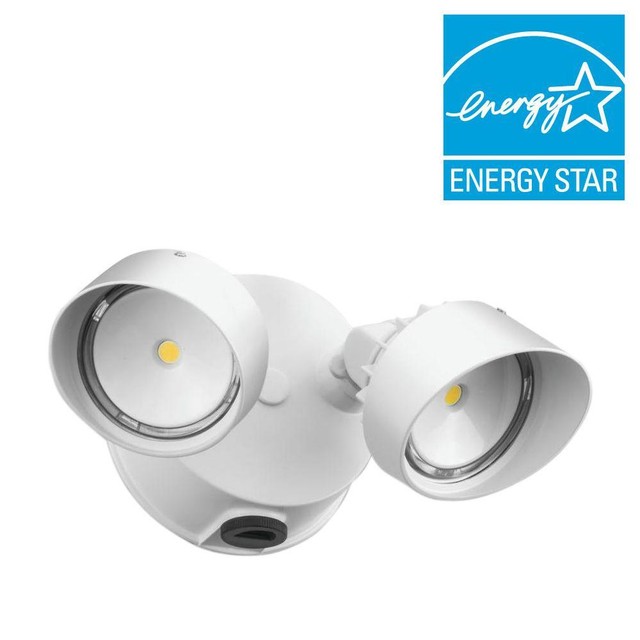 Lithonia Lighting 2 Head White Outdoor Dusk To Dawn Led Round Flood Lithonia Lighting 2 Head White Outdoor Dusk To Dawn Led Round Flood Light