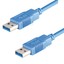 USB 3.0 Kabel 1,8m ca. 2 m A Stecker - A Stecker Anschlusskabel SuperSpeed blau