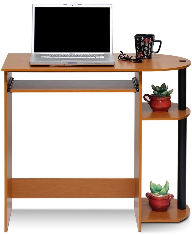 Furinno 14098r1lc Bk Easy Embly Computer Desk Light Cherry Ebay Picture 1 Of 3