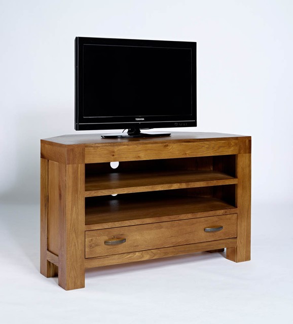 Rustic Oak Corner Tv Unit Television Cabinet Reclaimed Wood Santana Reclaimed Oak 1 Drawer 2 Shelves Corner Tv Unit New Sttv12