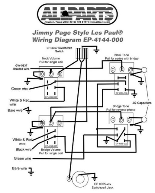 Wiring Kit For Gibson U00ae Jimmy Page Les Paul Complete W